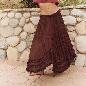 Free People Free-Est - Vienna Midi Skirt Tiered Pull On Mid-rise L